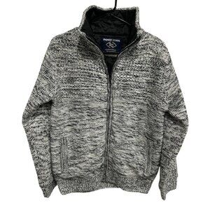Amongst Others NEW American Legacy Knit Full Zip Jacket Black Grey Sz Small